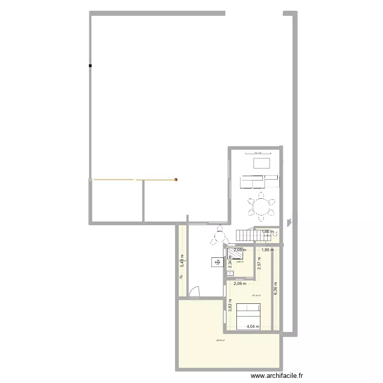 GRAGE. Plan de 5  et 60 m²