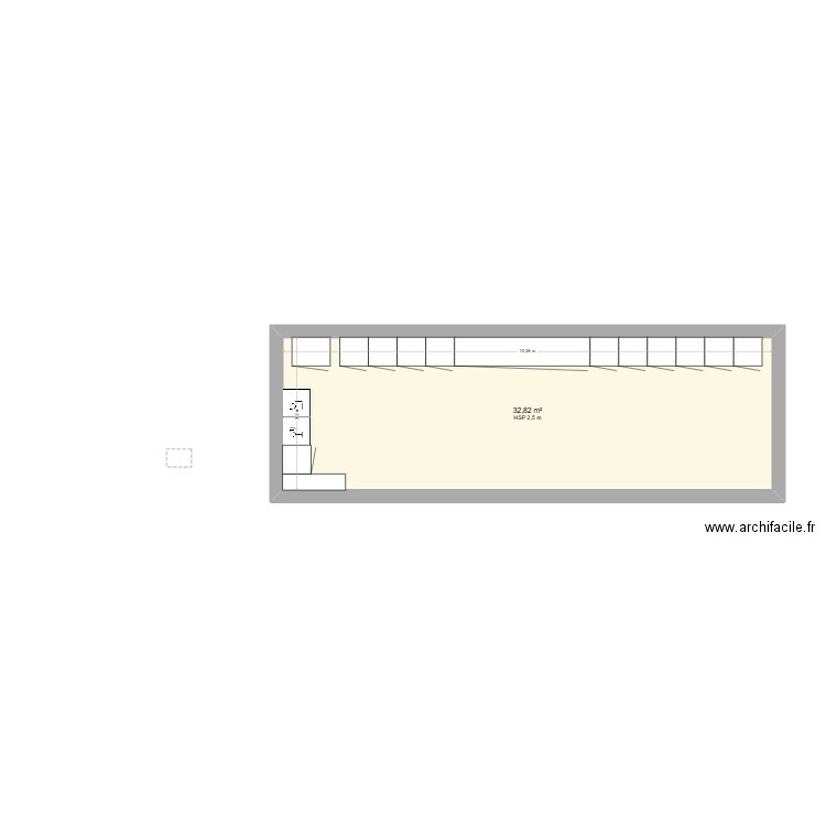 plan tb 16. Plan de 1 pièce et 33 m2