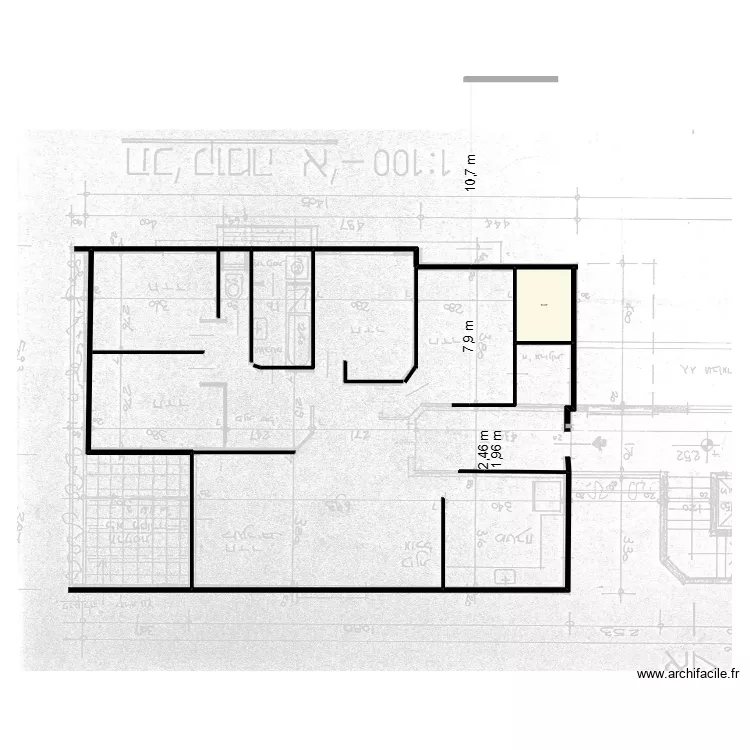 21/2 ESSAI4. Plan de 1 pièce et 14 m²