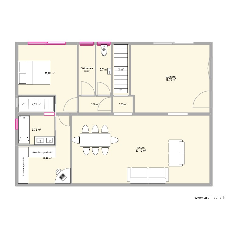 UR ONEA ETAGE v2 2025. Plan de 11 pièces et 90 m2
