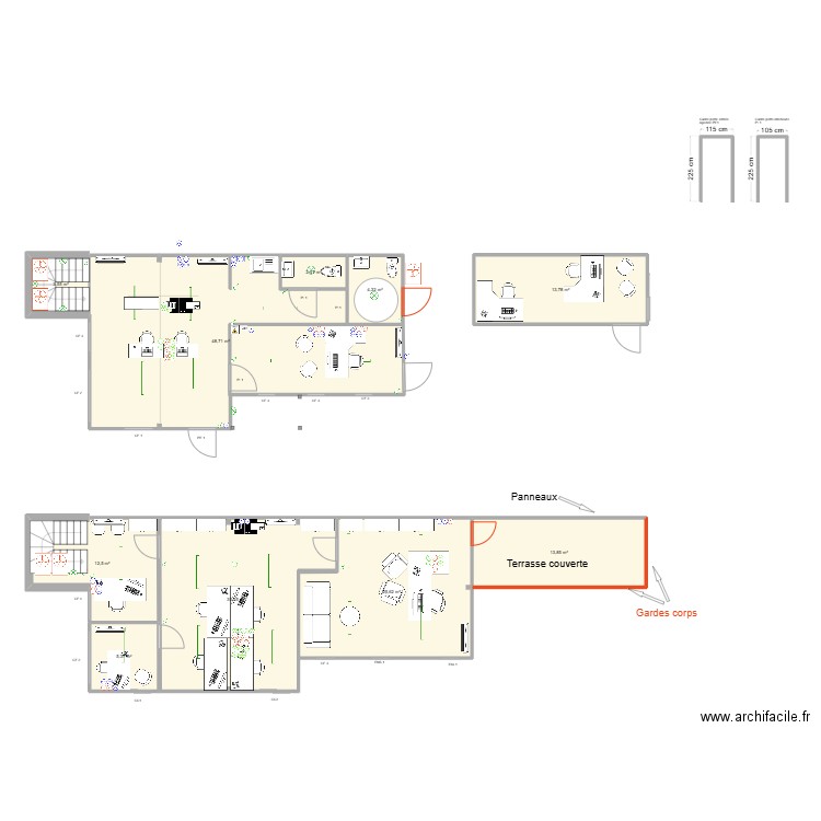 ZI 4 Wein Location . Plan de 9 pièces et 146 m2