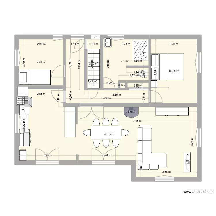 ALChamaka V3. Plan de 8  et 76 m²