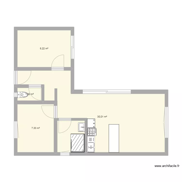 Module 50m&sup2; sans cote. Plan de 