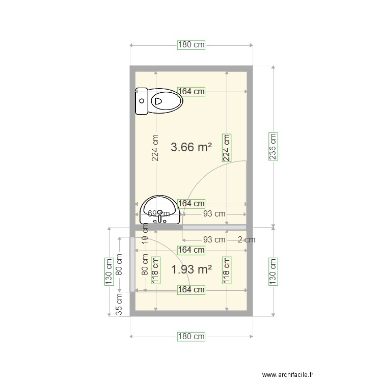 LOKACASE. Plan de 2 pièces et 6 m2