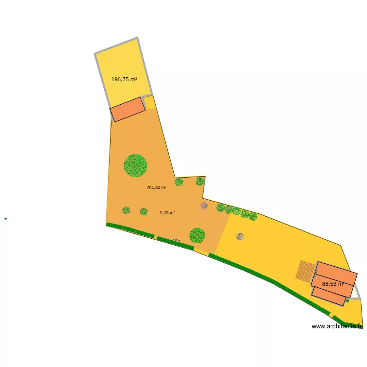 Cadastre Collonge. Plan de 2  et 285 m²