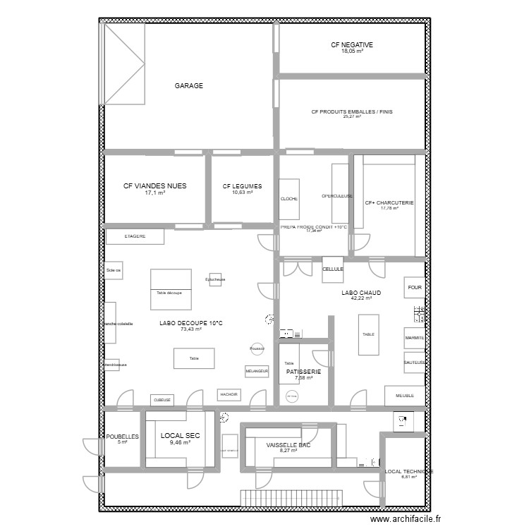 Labo Huet Equipements. Plan de 15 pièces et 348 m2