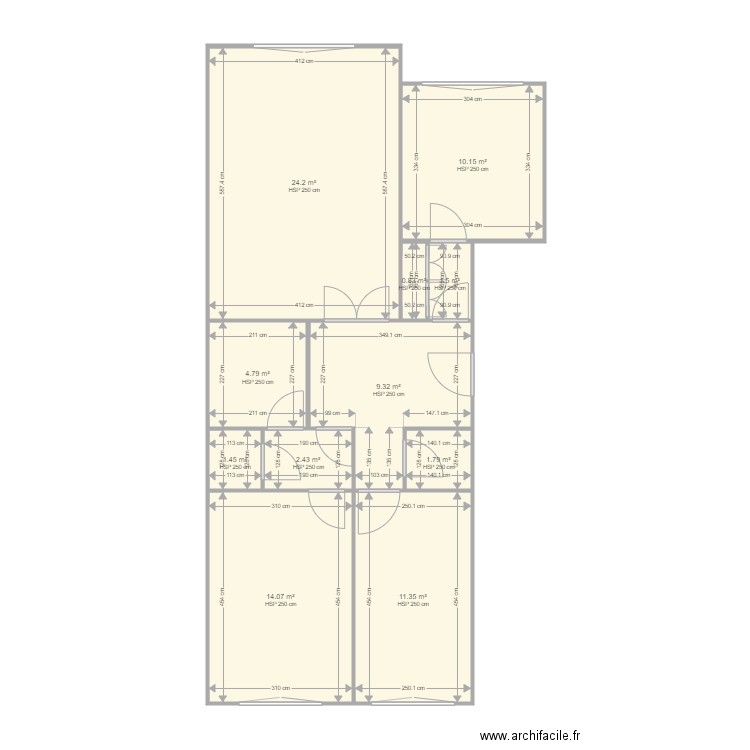 FONCIA GOUDOU SAZERAT. Plan de 11 pièces et 82 m2