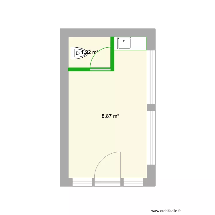 RDC La Rosi&egrave;re. Plan de 2  et 10 m²