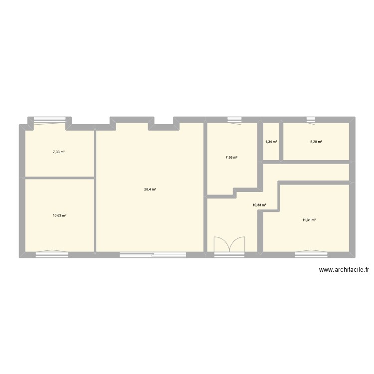 nanee renov. Plan de 8 pièces et 82 m2
