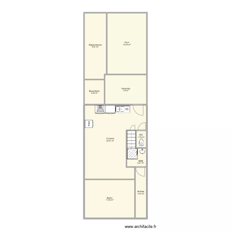 RDC T&eacute;o initial V2. Plan de 10  et 77 m²