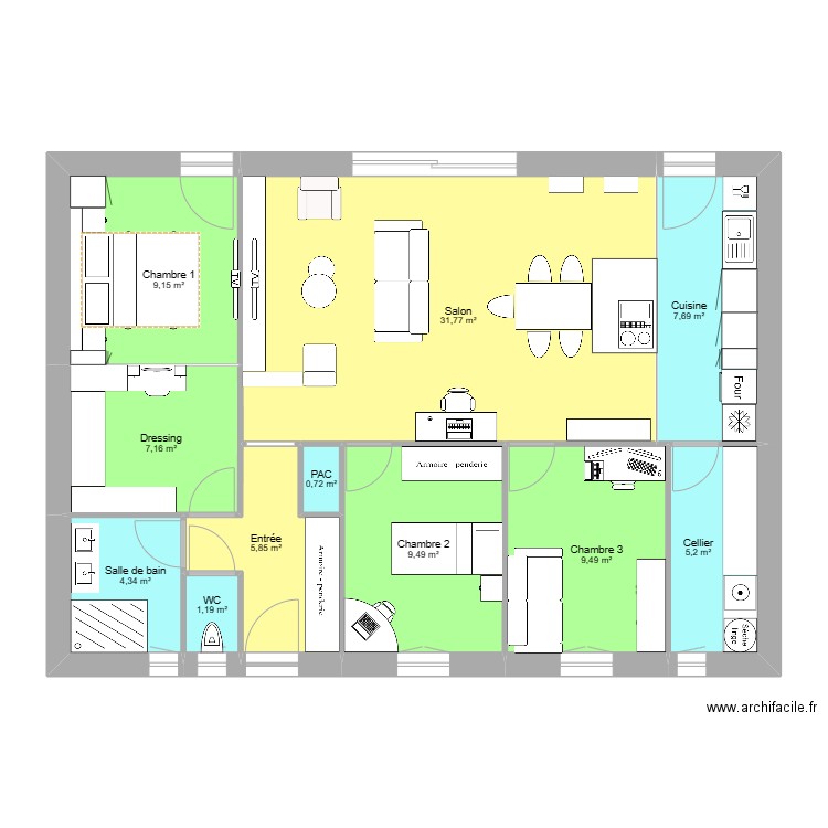 MAISON T4 de plain-pied bis. Plan de 0 pièce et 0 m2