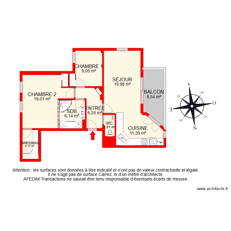 BI28948. Plan de 14 pièces et 102 m2