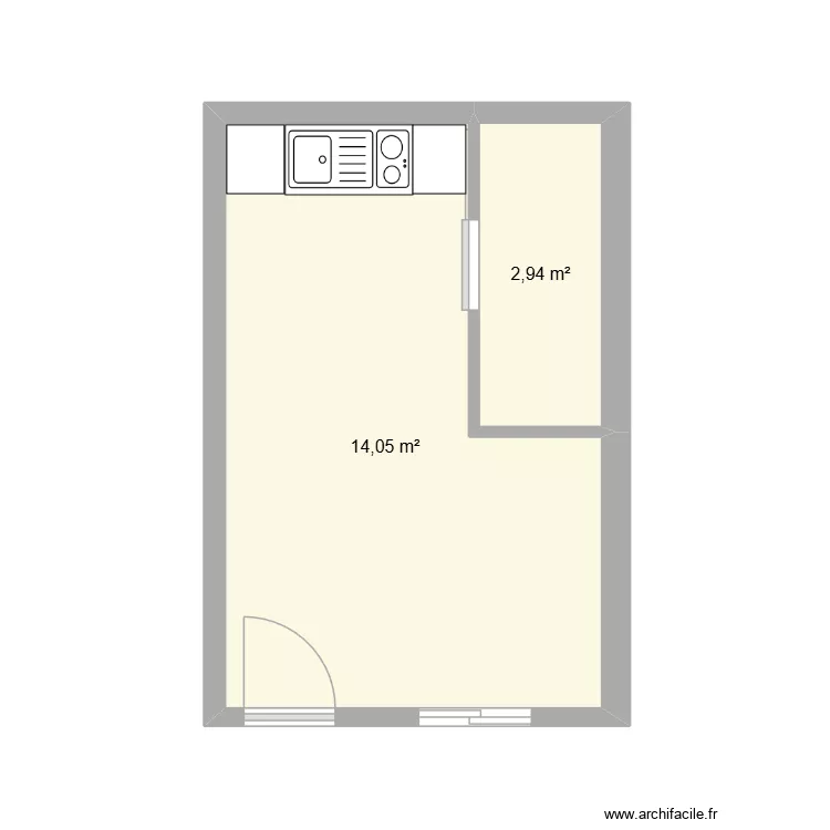 MARGNY 7. Plan de 2 pièces et 17 m²