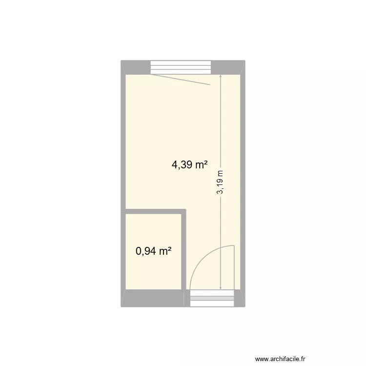 SDB maman. Plan de 2  et 5 m²