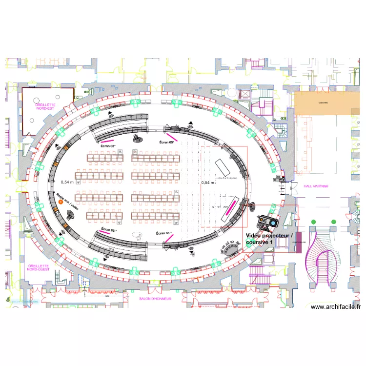 BNF SALON ROND + ACCUEIL. Plan de 