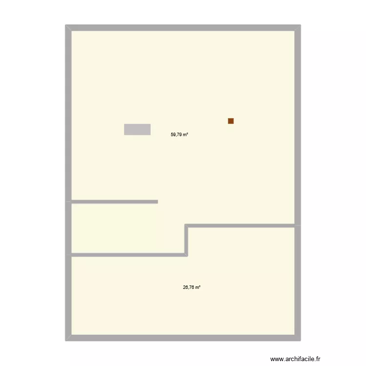 Combles. Plan de 2 Pièces et 87 m²