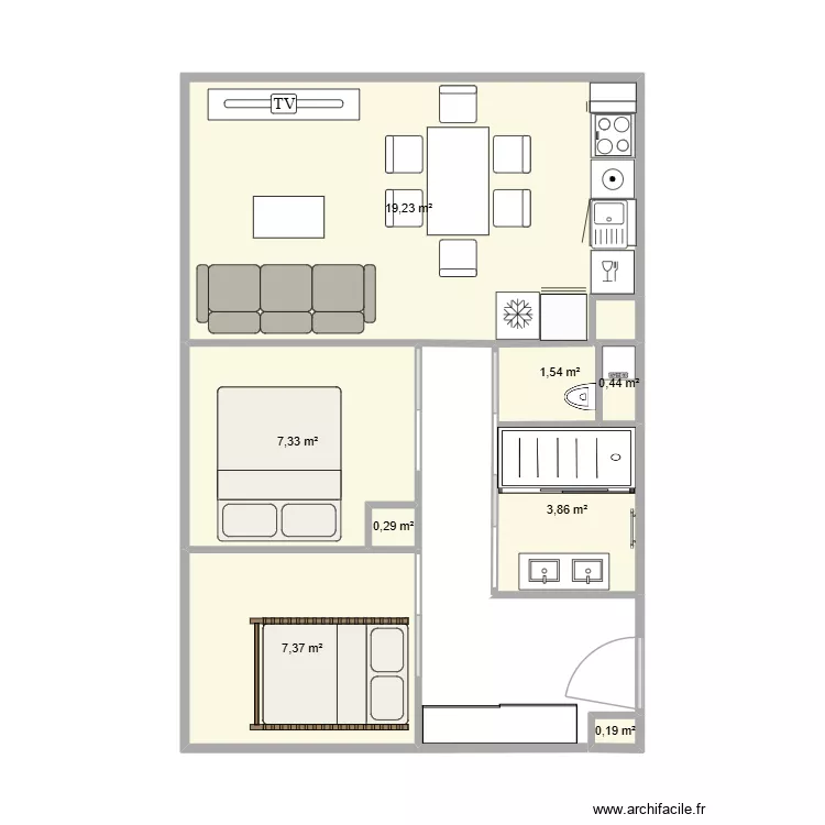 LA FOUX 2. Plan de 8  et 40 m²
