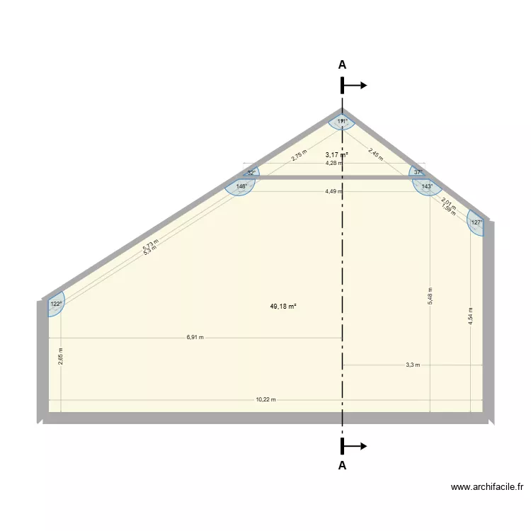 Projet morgan etage. Plan de 2 Pièces et 52 m² Projet morgan etage. Plan de 2 Pièces et 52 m²