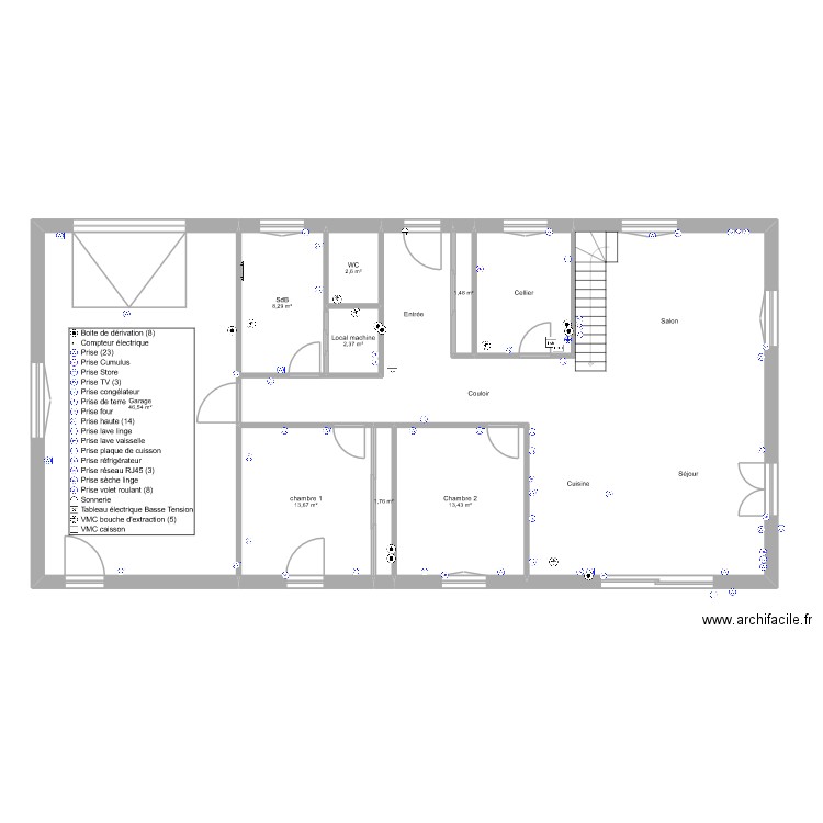 pascale,pc. Plan de 10 pièces et 169 m2
