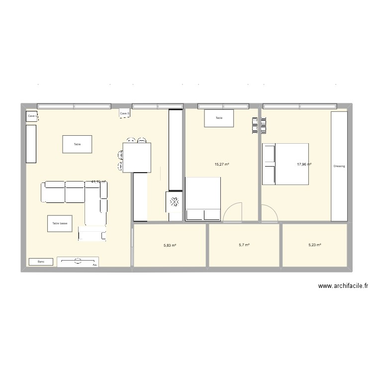 Mesnil youhou. Plan de 6 pièces et 91 m2