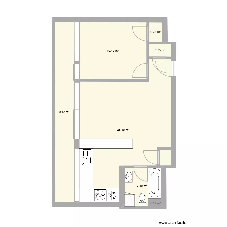 Appartement Louane. Plan de 7 et 50 m² Appartement Louane. Plan de 7 et 50 m²