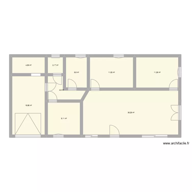 Plan 2. Plan de 9 pièces et 102 m² Plan 2. Plan de 9 pièces et 102 m²