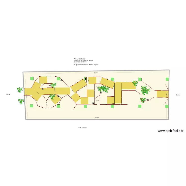 Emplacement labyrinthe. Plan de 1  et 199 m²