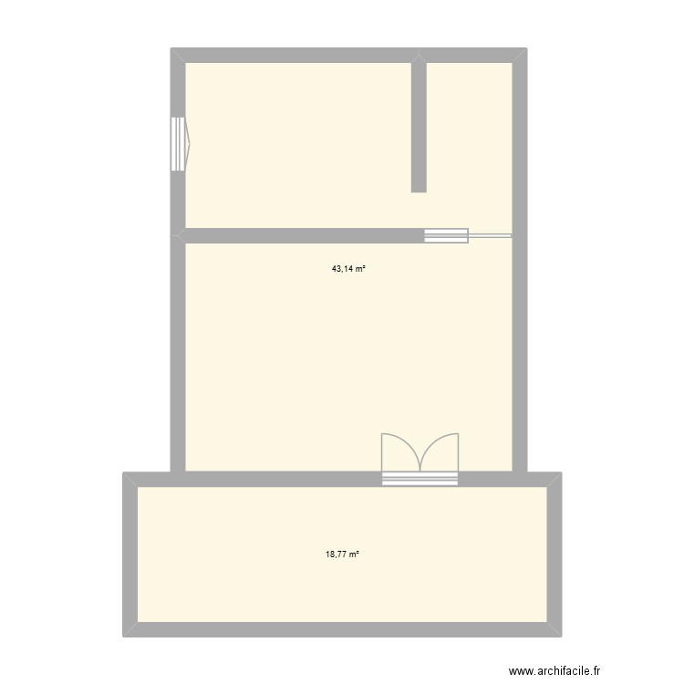 maison. Plan de 2 pièces et 62 m2