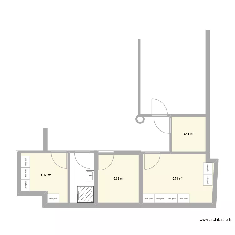 local pm. Plan de 4 Pièces et 25 m² local pm. Plan de 4 Pièces et 25 m²
