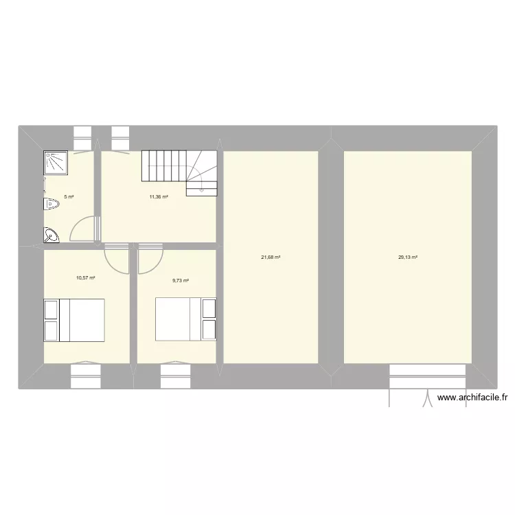 grange etg 300326. Plan de 6  et 87 m²