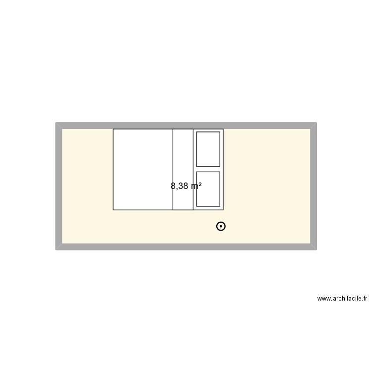 chambre Eddy. Plan de 1 pièce et 8 m2