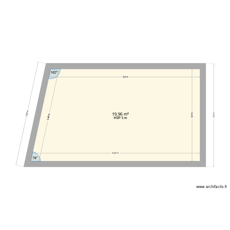 Garage. Plan de 1 pièce et 20 m2