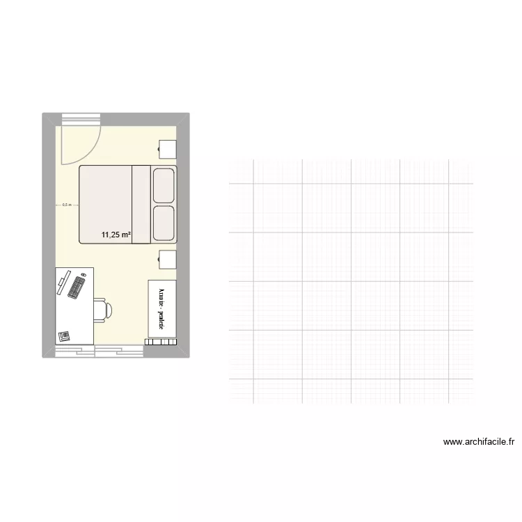 bureau. Plan de 1 Pièce et 11 m² bureau. Plan de 1 Pièce et 11 m²