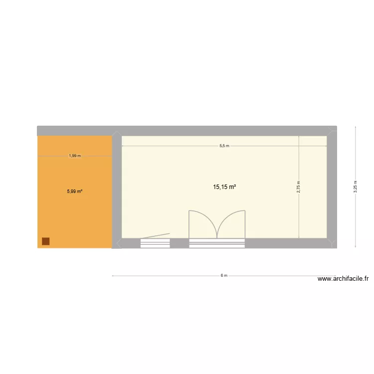 Cabane de jardin. Plan de 1 pièce et 15 m²