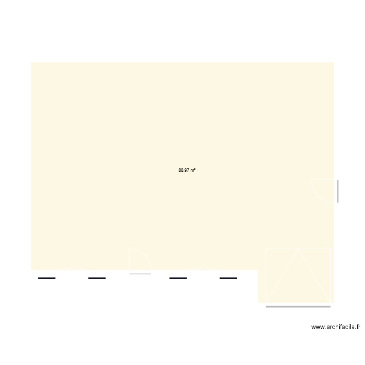 maison. Plan de 1 pièce et 89 m2