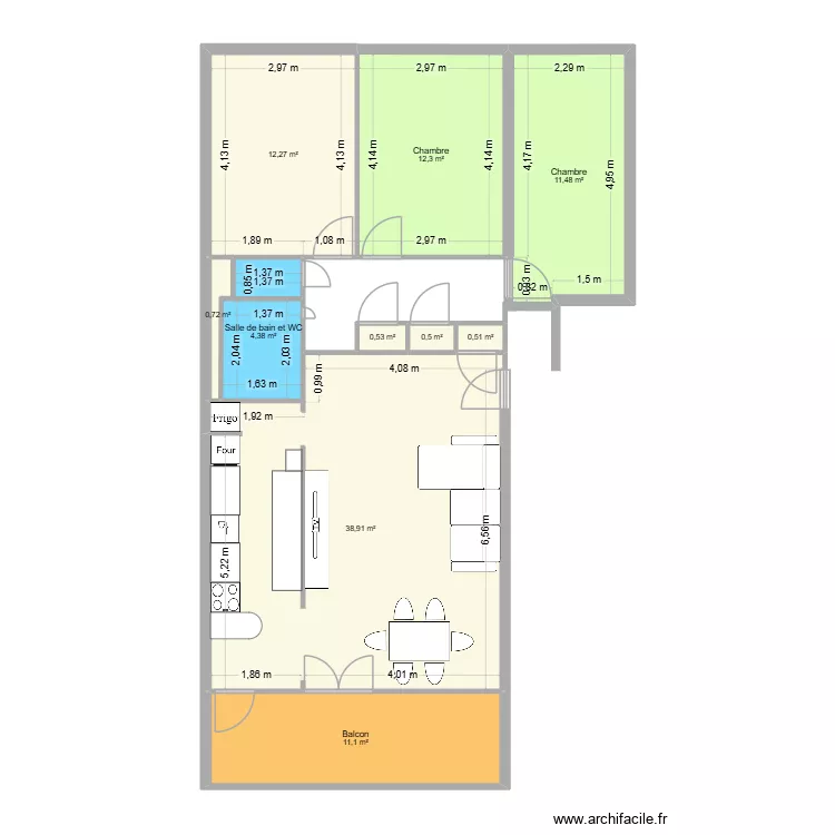 Tronchet 20B, Th&ocirc;nex. Plan de 10  et 93 m²