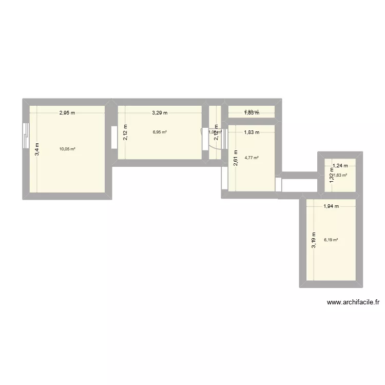 Appart. Plan de 7  et 32 m²