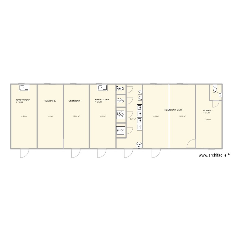 PBC CHANTIER ST PRIEST. Plan de 13 pièces et 113 m2