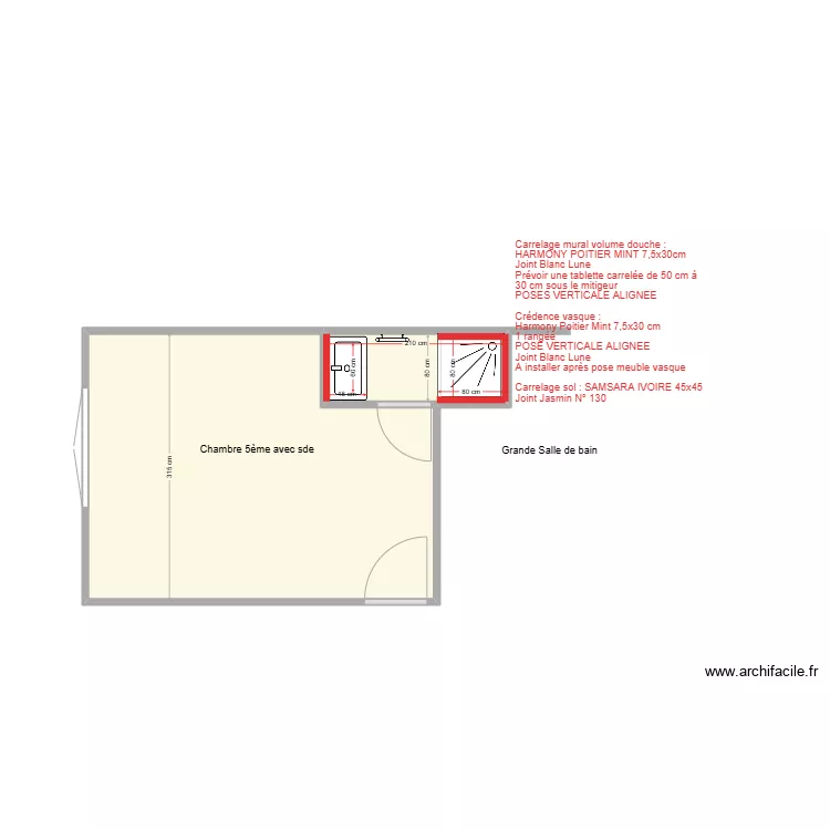 AILLERET 5&egrave;me SDE. Plan de 