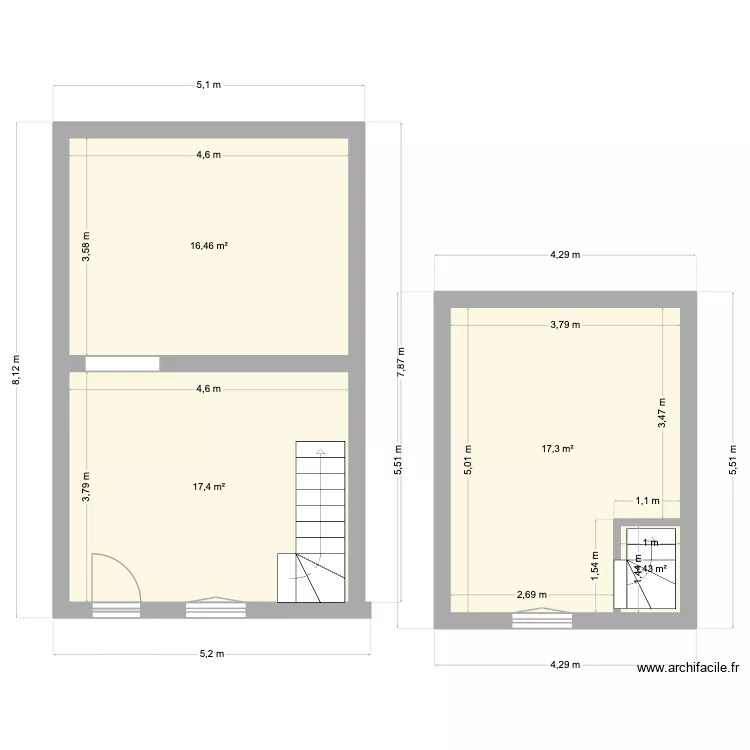 Barsac 2. Plan de 4  et 53 m²