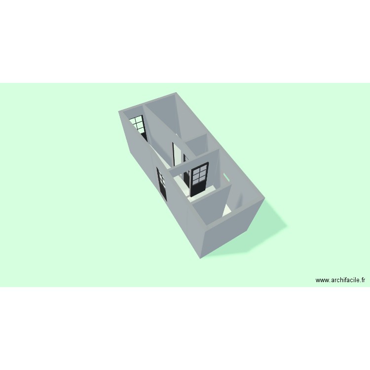 extension. Plan de 2 pièces et 15 m2
