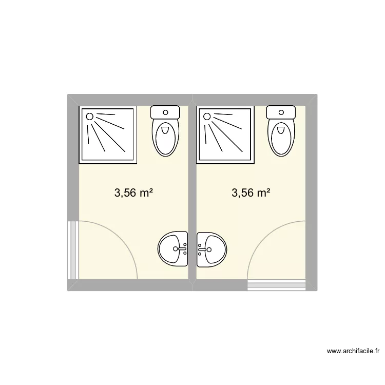 Sdb st Joseph. Plan de 2 et 7 m² Sdb st Joseph. Plan de 2 et 7 m²