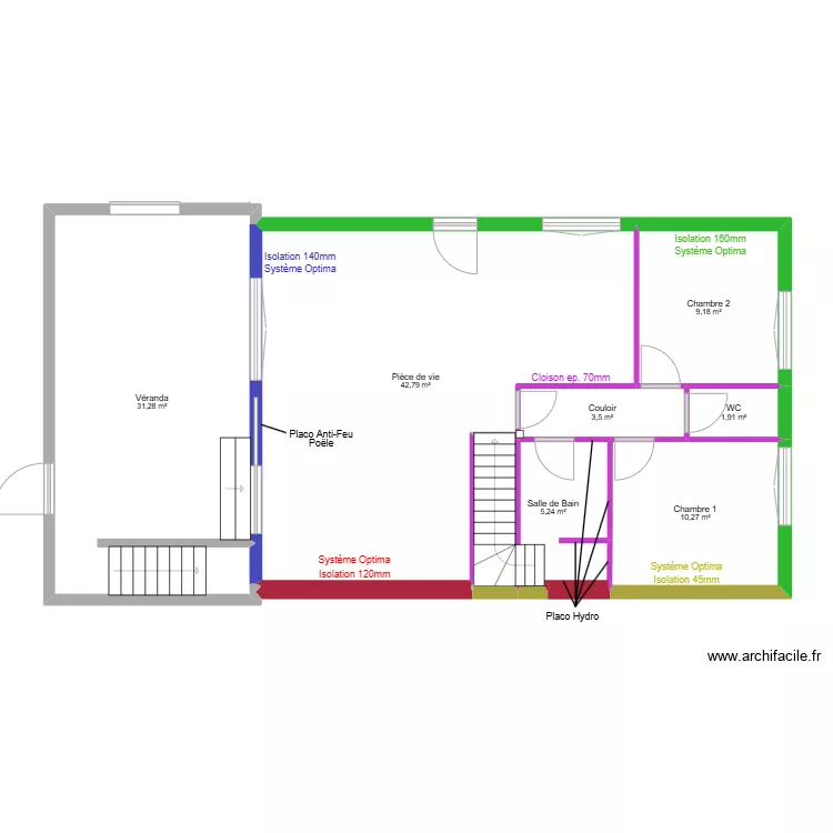 Plan définitif - Placo - Rez-de-Chaussé - Maison 60 Saint Louis. Plan de Plan définitif - Placo - Rez-de-Chaussé - Maison 60 Saint Louis. Plan de