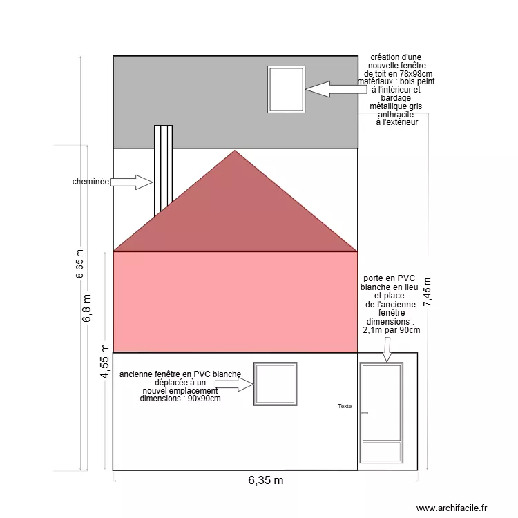 façade arrière après V2. Plan de façade arrière après V2. Plan de