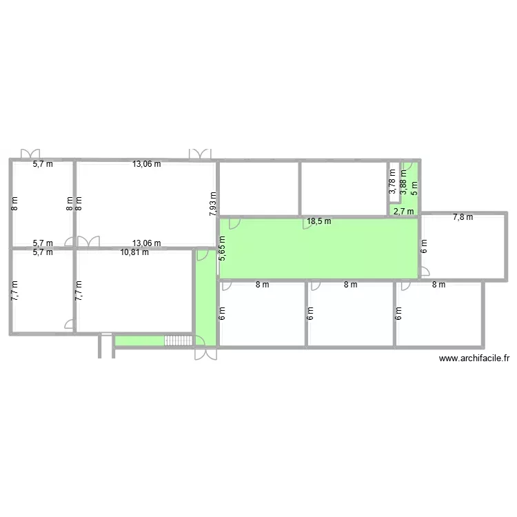 Ecole Sainte-Thérèse_Zone C RDC. Plan de 15 Pièces et 687 m² Ecole Sainte-Thérèse_Zone C RDC. Plan de 15 Pièces et 687 m²