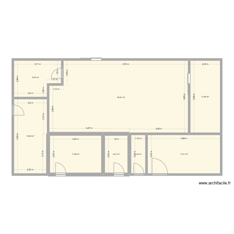 bureaux actuels fab + vestiaire + ch clim. Plan de 0 pièce et 0 m2