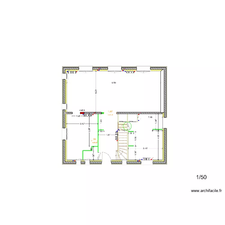 PLAN DISTRIBUTION CHAUFFAGE RDC - ROUXEL. Plan de PLAN DISTRIBUTION CHAUFFAGE RDC - ROUXEL. Plan de