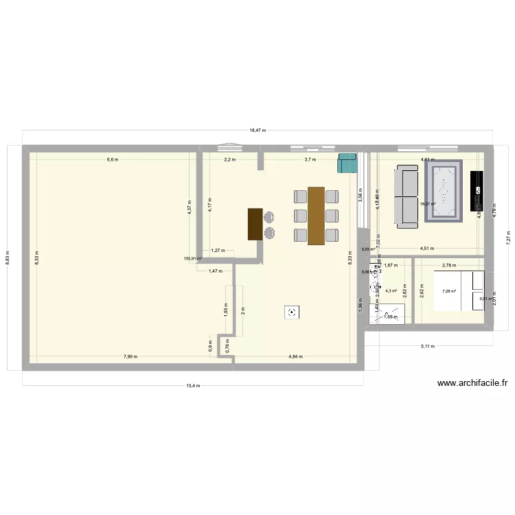 CONFIG 3. Plan de 7 et 136 m² CONFIG 3. Plan de 7 et 136 m²
