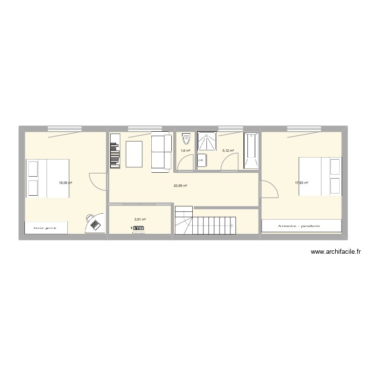etage. Plan de 0 pièce et 0 m2