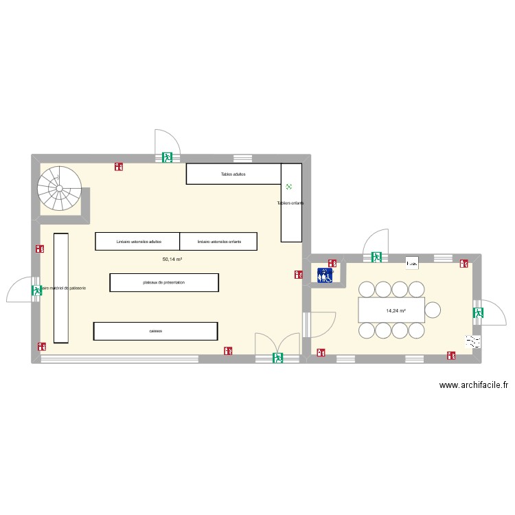 magasins patisserie . Plan de 0 pièce et 0 m2